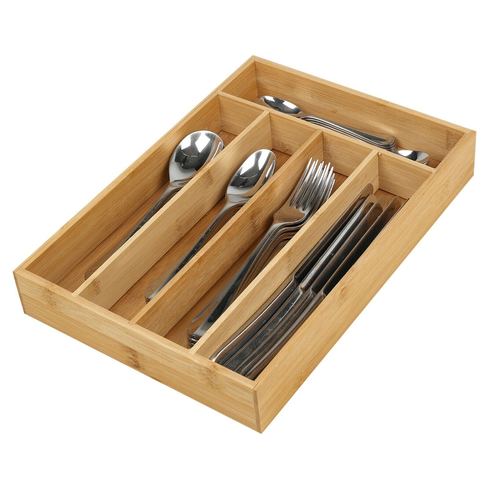 5 Compartment Bamboo Cutlery Tray, Kitchen Drawer Utensils Holder, Wooden Knife Fork Spoon Organizer Case, Bulk Bamboo Cutlery Tray, Drawer Multi Compartment Flatware Tray 5 Compartment Bamboo Cutlery Tray, Kitchen Drawer Utensils Holder, Wooden Knife Fork Spoon Organizer Case, Bulk Bamboo Cutlery Tray, Drawer Multi Compartment Flatware Tray